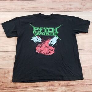 Psychworld‎ Shirt Mens Extra Large Black Green Outdoor Streetwear Logo Adult
